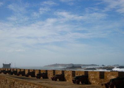 Cannons at Essaouira's rampart in Morocco