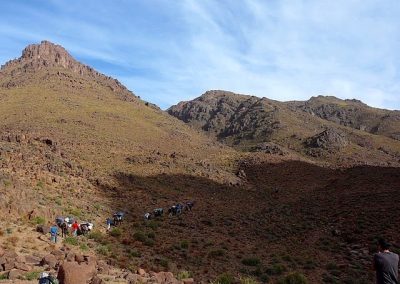 Hiking across Jebel Saghro mountain range on a private guided hike with Experience Morocco