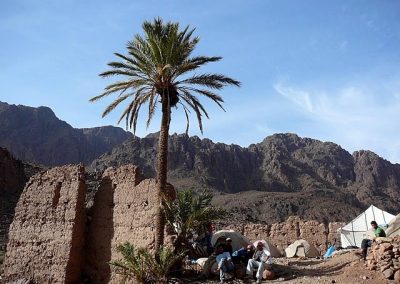 Resting after a good day's hike in Jebel Saghro mountain range in Morocco