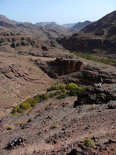 Rocky landscapes of Jebel Saghro mountain range in Morocco