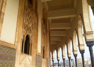 Arches of the Hassan II Mosque in Casablanca in Morocco
