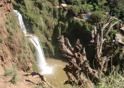 Base of Ouzoud Waterfalls from the walking trail that circles them