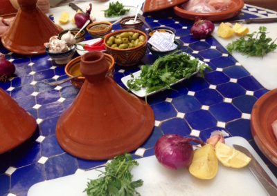 Ingredients used during the tagine cooking class in Marrakech with Experience Morocco
