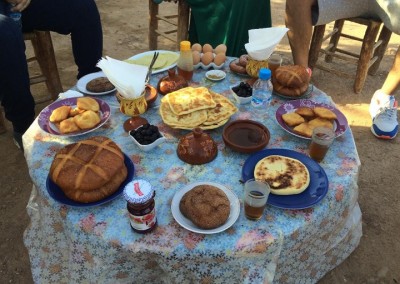 Enjoy a traditional Berber breakfast in a tent after your hot air balloon ride near Marrakech